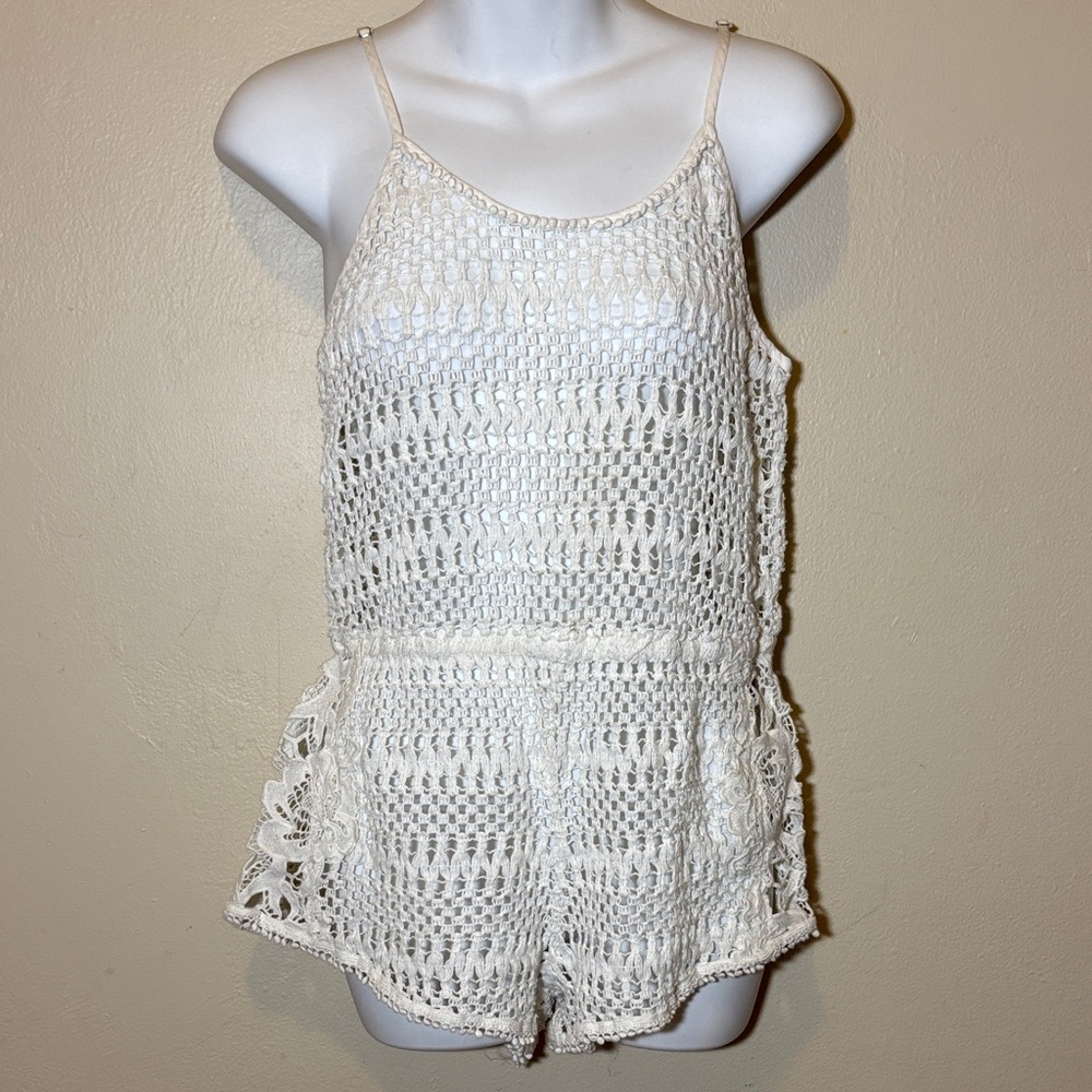 Victoria's Secret Cream Crochet Romper